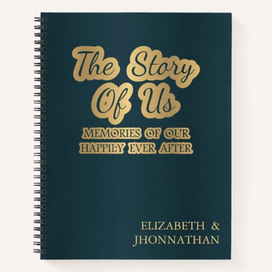 Die Geschichte von uns dunklem Cyan Notizblock (Vorderseite)