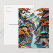 Die geschichtete chinesische Klippenlandschaft ist Feiertagspostkarte (Vorne/Hinten)