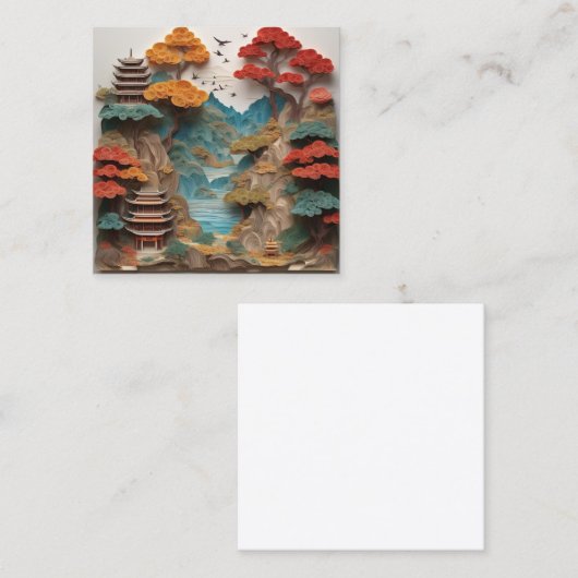 Die geschichtete chinesische Klippenlandschaft ist Quadratische Visitenkarte (Vorne/Hinten)