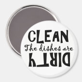 Die Geschirr sind . . . Sauber oder dreckig? Magnet (Vorderseite/Rückseite)