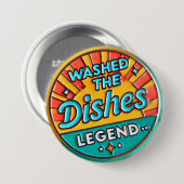 Die Geschirr waschen Funny Button (Vorne & Hinten)