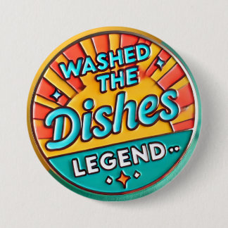 Die Geschirr waschen Funny Button