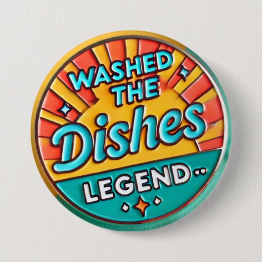 Die Geschirr waschen Funny Button (Vorderseite)