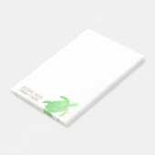 Die Geschwindigkeit der grünen Wasserfarbe spielt Post-it Klebezettel (angewinkelt)