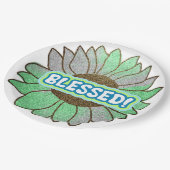 Die "gesegnete Blaublüte" ist ein einzigartiges un Pappteller (Schrägansicht)