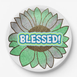 Die "gesegnete Blaublüte" ist ein einzigartiges un Pappteller