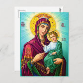 Die gesegnete Jungfrau und Jesus Christus der Erre Postkarte (Vorne/Hinten)