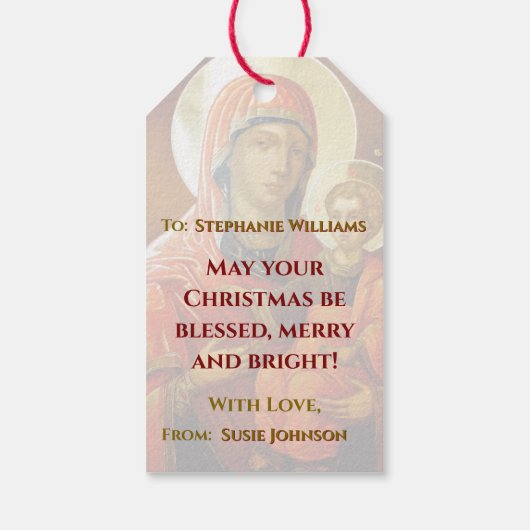 Die gesegnete Mutter Gottes-Symbol Geschenkanhänger (Rückseite)