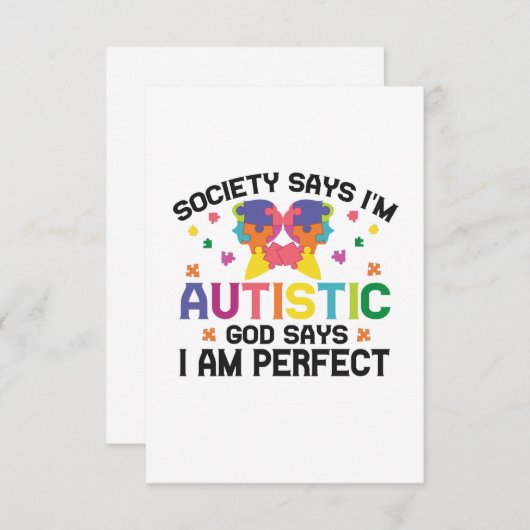Die Gesellschaft sagt, ich bin Autistischer Gott s Dankeskarte (Vorne/Hinten)