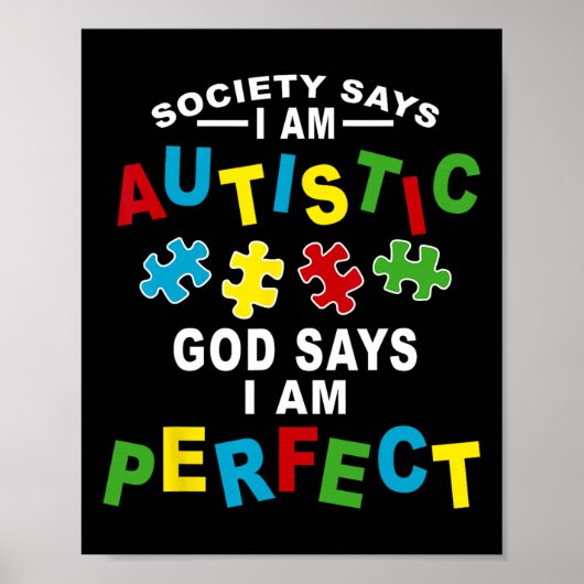 Die Gesellschaft sagt, ich bin Autistischer Gott s Poster (Vorne)