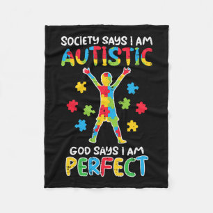 Die Gesellschaft sagt "Im Autistischen Gott" sagt Fleecedecke