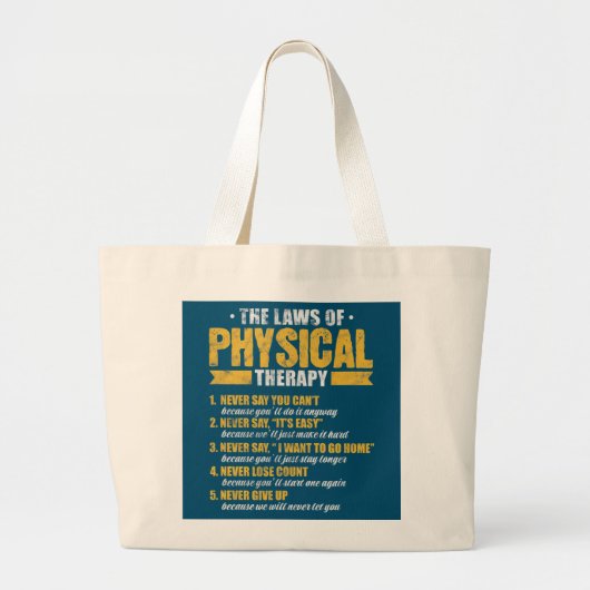 Die Gesetze des Physikaltherapeuten Jumbo Stoffbeutel (Vorne)