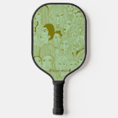 Die Gesichter des Art Olive on Mint Green Pickleball Schläger (Rückseite)
