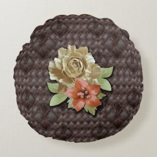 Die Gestaltung der 3D Lederakademie Rundes Kissen