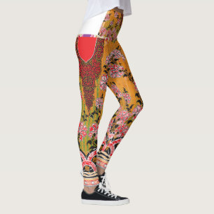 die Gestaltung der roten und schwarzen Wand Leggings
