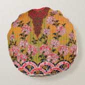 die Gestaltung der roten und schwarzen Wand Rundes Kissen (Rückseite)