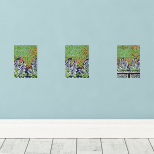 die Gestaltung eines grün-gelben Musters Bilderwand Sets (Holzboden)