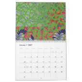 die Gestaltung eines grün-gelben Musters Kalender (Jan 2027)