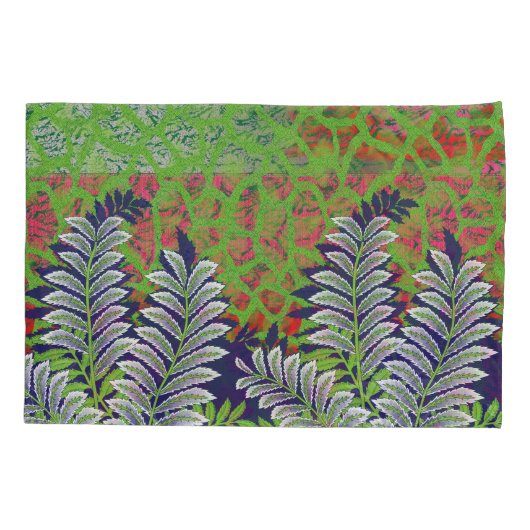 die Gestaltung eines grün-gelben Musters Kissenbezug (Rückseite)