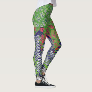 die Gestaltung eines grün-gelben Musters Leggings