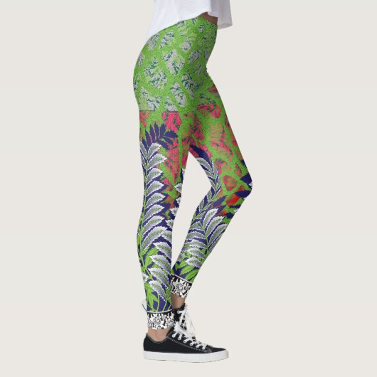 die Gestaltung eines grün-gelben Musters Leggings (Rechts)
