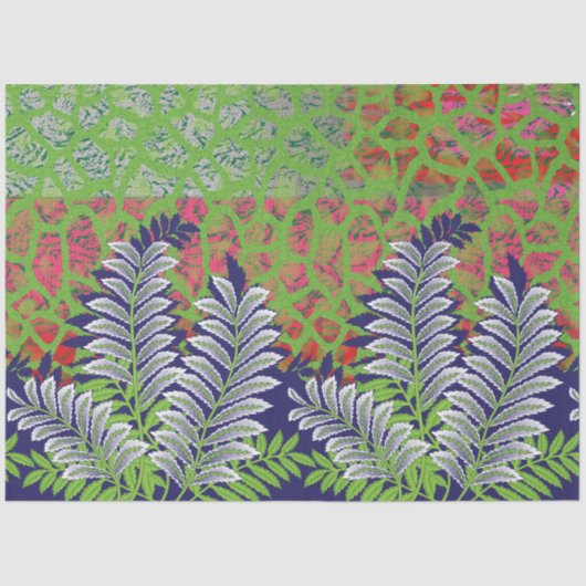 die Gestaltung eines grün-gelben Musters Seidenpapier (Vorderseite)