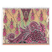 die Gestaltung eines rosa-braunen Paisley-Musters Kalender (Titelbild)
