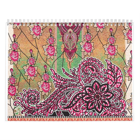 die Gestaltung eines rosa-braunen Paisley-Musters Kalender (Titelbild)