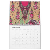 die Gestaltung eines rosa-braunen Paisley-Musters Kalender (Jan 2026)