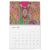 die Gestaltung eines rosa-braunen Paisley-Musters Kalender (Jan 2027)