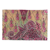 die Gestaltung eines rosa-braunen Paisley-Musters Kissenbezug (Rückseite)