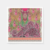 die Gestaltung eines rosa-braunen Paisley-Musters Serviette (Vorderseite)