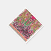 die Gestaltung eines rosa-braunen Paisley-Musters Serviette (Ecke)