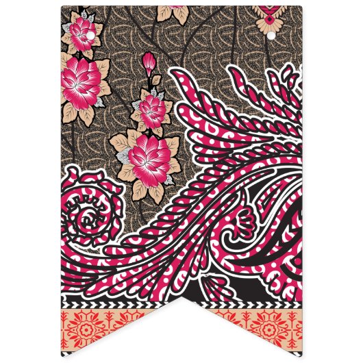die Gestaltung eines rosa-braunen Paisley-Musters Wimpelkette (Zweite Fahne)