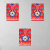 die Gestaltung eines roten Hintergrunds mit einem Bilderwand Sets (Vorderseite)