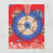 die Gestaltung eines roten Hintergrunds mit einem Flyer (Hinten)