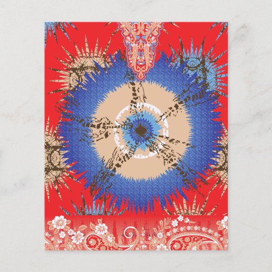 die Gestaltung eines roten Hintergrunds mit einem Flyer (Vorne)