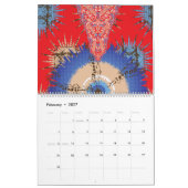 die Gestaltung eines roten Hintergrunds mit einem Kalender (Feb 2027)