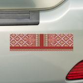 die Gestaltung eines roten und beigen Musters_ Autoaufkleber (Auf Auto)