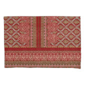 die Gestaltung eines roten und beigen Musters_ Kissenbezug (Vorderseite)