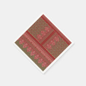 die Gestaltung eines roten und beigen Musters_ Serviette (Ecke)
