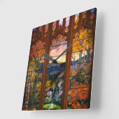 Die gestanzte Glastiffe wirkt Viktorianisch elegan Quadratische Wanduhr (Winkel)