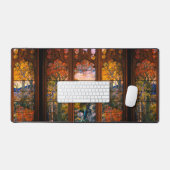 Die gestanzte Glastiffe wirkt Viktorianisch elegan Schreibtischunterlage (Tastatur & Maus)