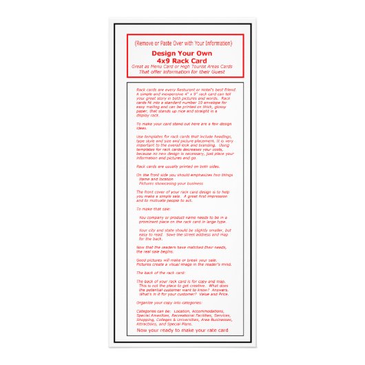 Die Gestell-Karte Template1 der MUSEUM Werbekarte (Vorne)