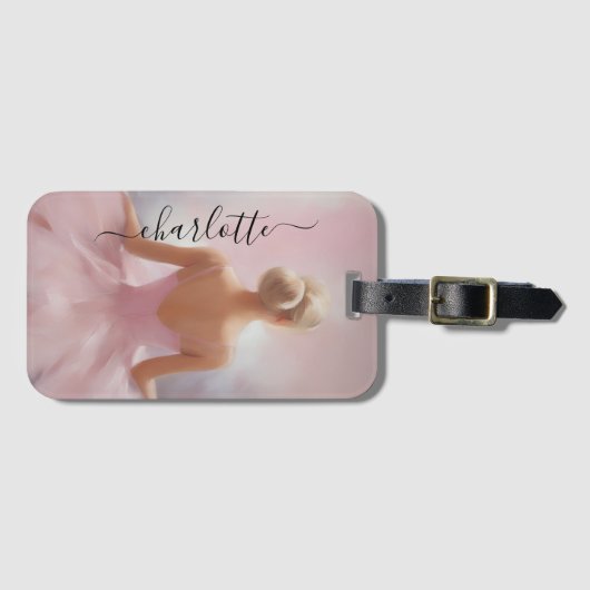 Die gestrichene Ballerina in Rosa Gepäckanhänger (Vorderseite (Horizontal))