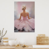 Die gestrichene Ballerina in Rosa Poster (Küche)