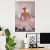 Die gestrichene Ballerina in Rosa Poster (Heimbüro)