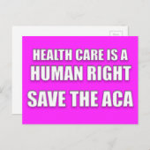 Die Gesundheitsfürsorge ist ein Menschenrecht, das Postkarte (Vorne/Hinten)