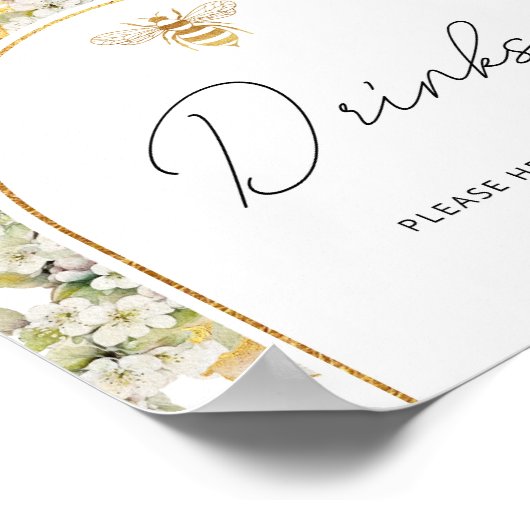 Die Getränke der Blütenbiene aus Gold helfen Ihnen Poster (Ecke)