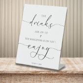 Die Getränke sind auf dem offenen Bar Hochzeitssym Sockelschild